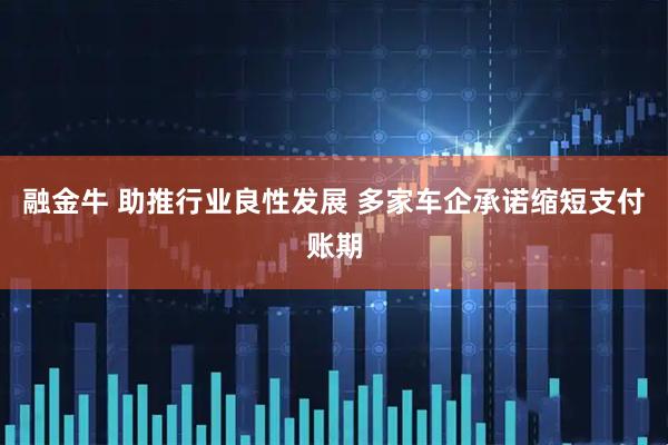 融金牛 助推行业良性发展 多家车企承诺缩短支付账期