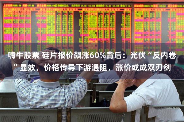 嗨牛股票 硅片报价飙涨60%背后：光伏“反内卷”显效，价格传导下游遇阻，涨价或成双刃剑