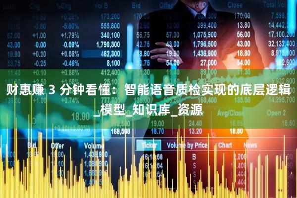 财惠赚 3 分钟看懂：智能语音质检实现的底层逻辑_模型_知识库_资源