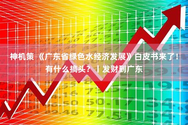 神机策 《广东省绿色水经济发展》白皮书来了！有什么搞头？丨发财到广东